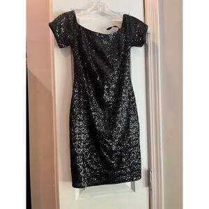Aidan Mattox Dress Womens Size 2 Blk Beaded Sequin